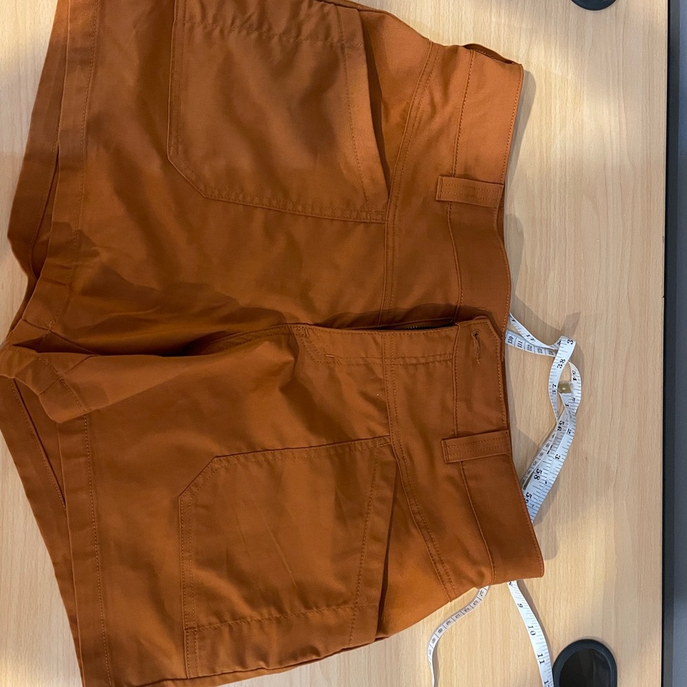 Rust Orange High-Waisted Shorts